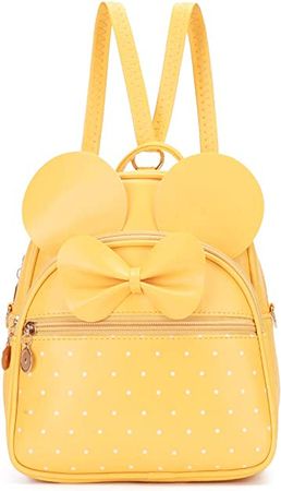 Amazon.com: KL928 Girls Bowknot Polka Dot Cute Mini Backpack Small Daypacks Convertible Shoulder Bag Purse for Women (Light Yellow) : Clothing, Shoes & Jewelry