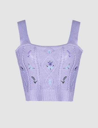 purple knit top
