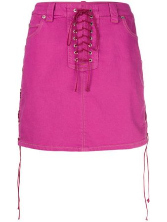 Shop pink UNRAVEL PROJECT side tie fastenings skirt with Express Delivery - Farfetch