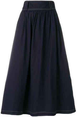 Pre-Owned flared midi skirt