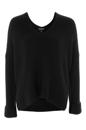 Cashmere Directional Ribbed Sweater - Topshop USA