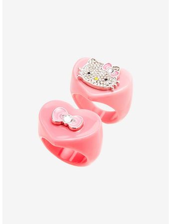 Hello Kitty Bow Chunky Ring Set | Hot Topic