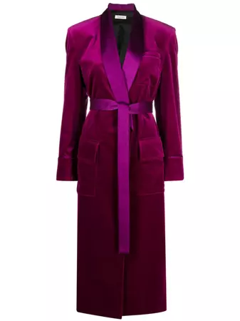 There Was One Velvet Belted Wrap Midi Dress - Farfetch