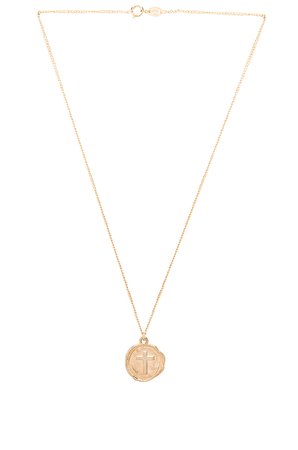 joolz by Martha Calvo Cross Coin Necklace in 14K Gold Plated | REVOLVE