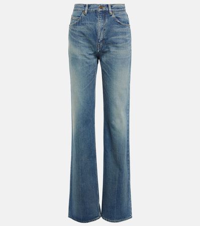 High Rise Flared Jeans in Blue - Saint Laurent | Mytheresa