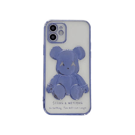 Blue metallic bear case