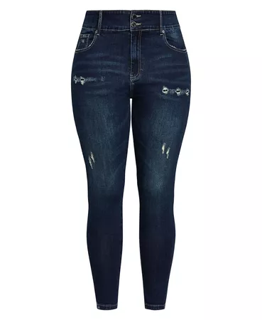 City Chic Women's Trendy Plus Size Asha Baby Rip Jean & Reviews - Jeans - Plus Sizes - Macy's