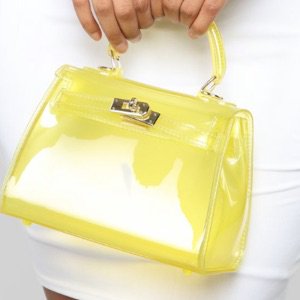 yellow clear purse