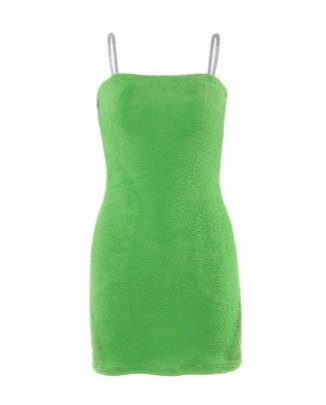 fuzzy green chain dress