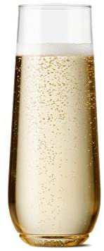 Amazon.com | TOSSWARE Flute recyclable champagne plastic cup-stemless, shatterproof and BPA-free: Champagne Glasses