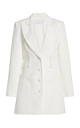 Olivia Button-Detailed Linen-Blend Mini Blazer Dress By Significant Other | Moda Operandi