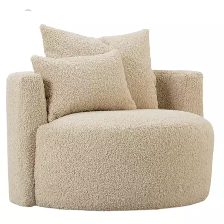 Leander Sherpa Oversized Swivel Chair – Urban Natural Home