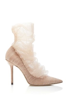 beige tulle shoes