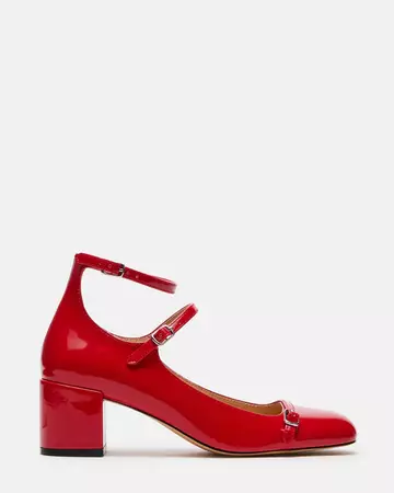 SABRINA Red Patent Mary Jane Block Heel | Women's Heels – Steve Madden