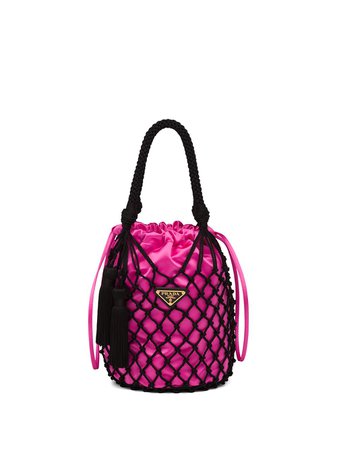 Shop pink & black Prada mesh bucket bag with Express Delivery - Farfetch