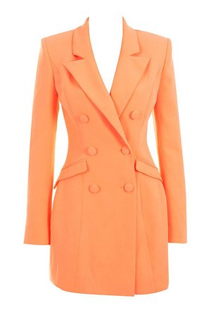 'Raven' Orange Crepe Blazer Dress