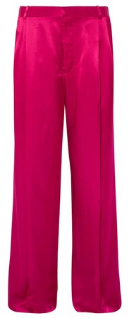hot pink satin pants