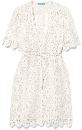 Barrie Cotton-blend Corded Lace Mini Dress - White