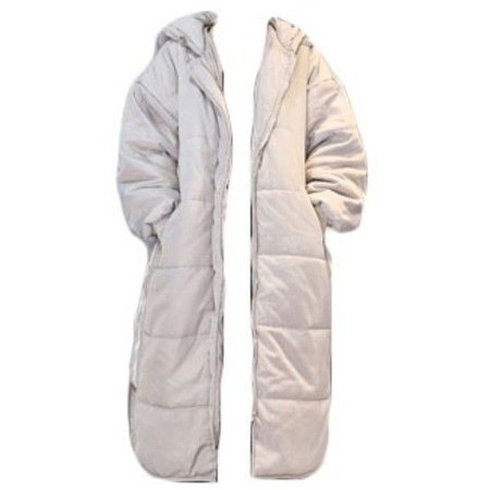 Long Quilted Hooded Stripe Coat