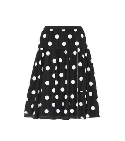 Polka dot stretch-cotton skirt