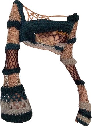knit crochet crop long sleeve sweater