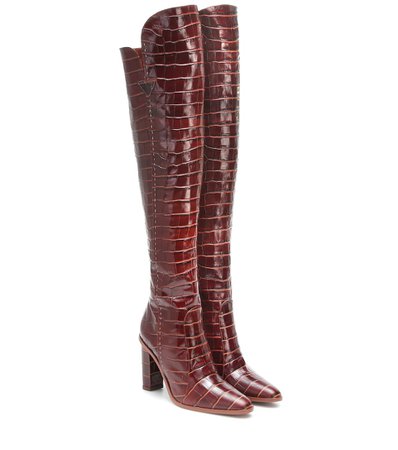 Max Mara - Beboot knee-high leather boots | Mytheresa