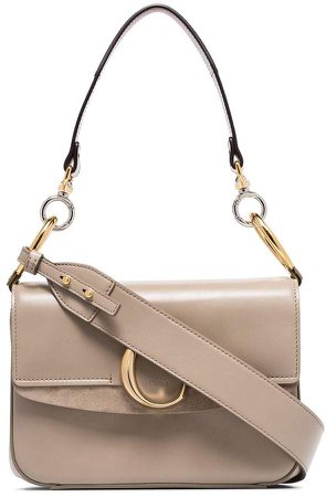 C ring small leather shoulder bag