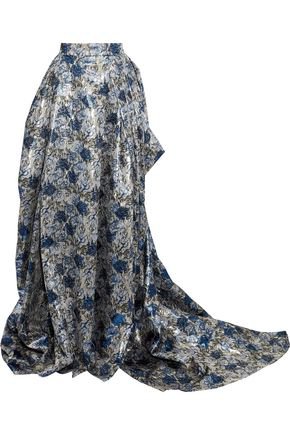 Draped pleated brocade maxi skirt | CAROLINA HERRERA | Sale up to 70% off | THE OUTNET