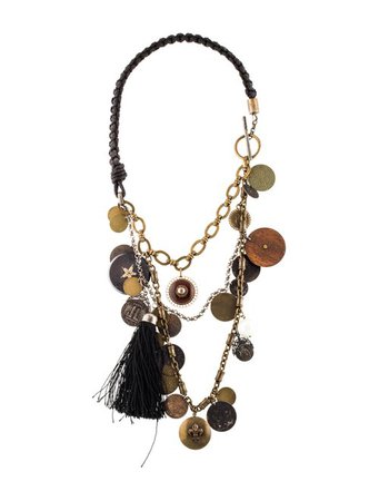 Lanvin Pearl, Crystal & Coin Charm Necklace - Necklaces - LAN88220 | The RealReal