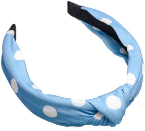 blue polka dot headband