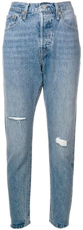 Made & Crafted distressed cropped jeans