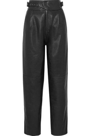 SEA | Indiana leather straight-leg pants | NET-A-PORTER.COM