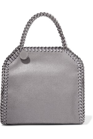 STELLA MCCARTNEY Falabella faux brushed-leather grey shoulder bag