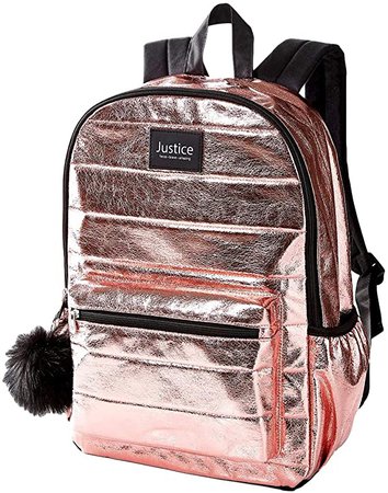 Amazon.com: Justice Rose Gold Quilted Backpack: Clothing
