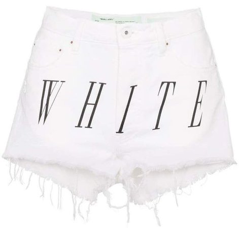 Off-White logo-print Distressed Denim Shorts