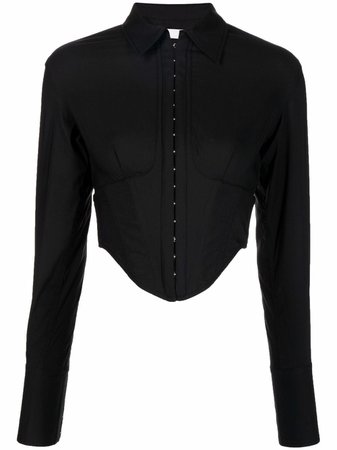 Dion Lee Undercorset Cropped long-sleeve Shirt - Farfetch