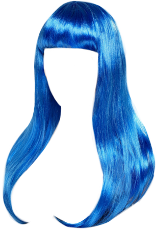 blue hair wig long Hair