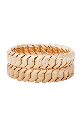 Wave 18k White Gold Link Bracelet By Sidney Garber | Moda Operandi
