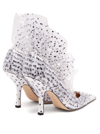 Shell polka-dot PVC and tulle pumps | Midnight | MATCHESFASHION.COM US