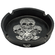 Silver Skull Goblet Mug Ashtray - EV-10098 by Medieval Collectibles