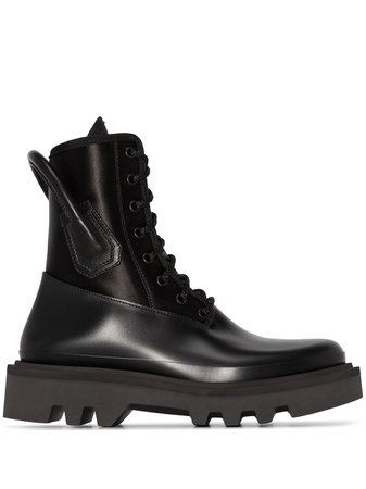 Givenchy Satin Panel lace-up Combat Boots - Farfetch