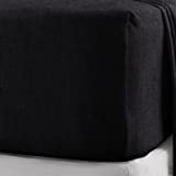 RAYYAN LINEN 100% Brushed Cotton Flannelette FLAT SHEET Or Pillowcases, Luxury Thermal Warm Soft and Cosy Flat Bed Sheet (BLACK, SINGLE): Amazon.co.uk: Kitchen & Home