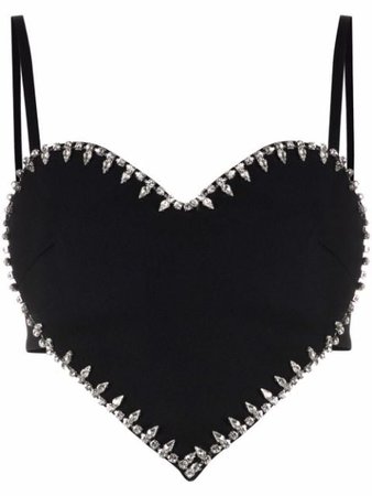 Shop AREA heart-shaped studded top with Express Delivery - FARFETCH