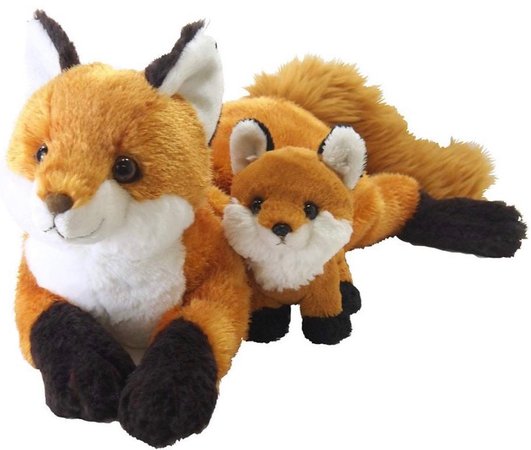 fox and baby fox plush