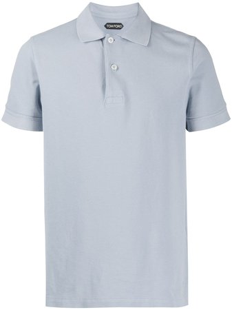 Tom Ford Short Sleeve Polo Shirt TFJ982BU266 Blue | Farfetch