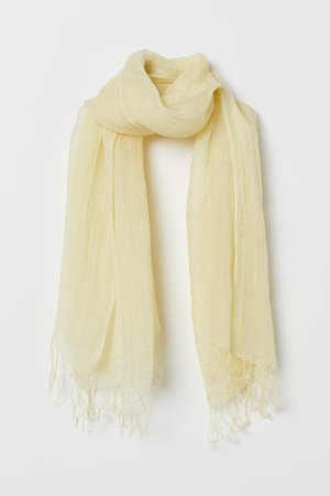 Льняной шарф - Светло-желтый - Женщины | H&M RU