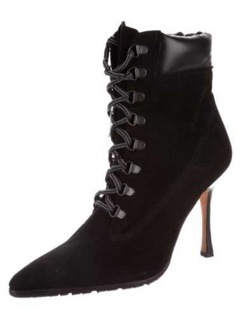 STUNNING NEW SOLD OUT MANOLO BLAHNIK OKLAMOD BLACK SUEDE ANKLE BOOTS | eBay