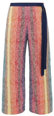 Rigo Jacquard Knit Trousers - Womens - Pink Multi