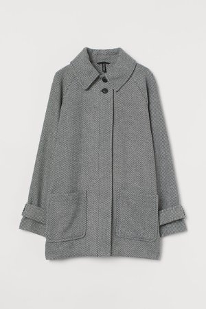Boxy Twill Coat - Gray