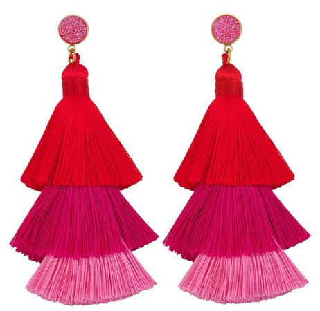 pink & red tassel earrings amazon